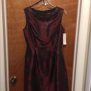 Maroon brocade cocktail Dress